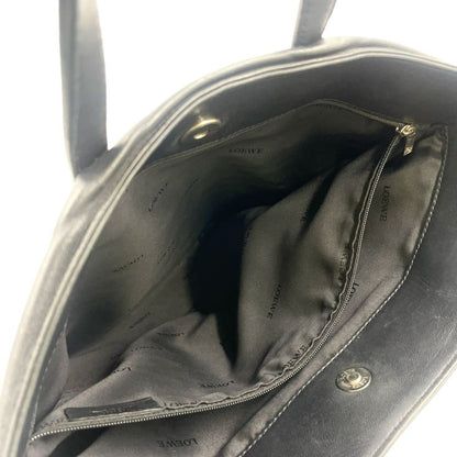 Loewe Anagram Leather Black Tote Bag Silver 050609