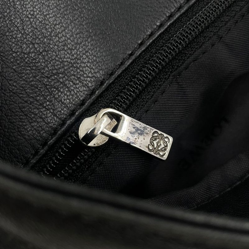 Loewe Anagram Leather Black Tote Bag Silver 050609