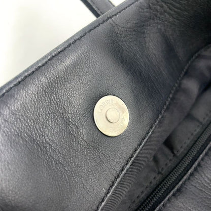 Loewe Anagram Leather Black Tote Bag Silver 050609