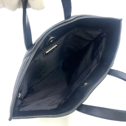 Loewe Anagram Leather Black Tote Bag Silver 050609