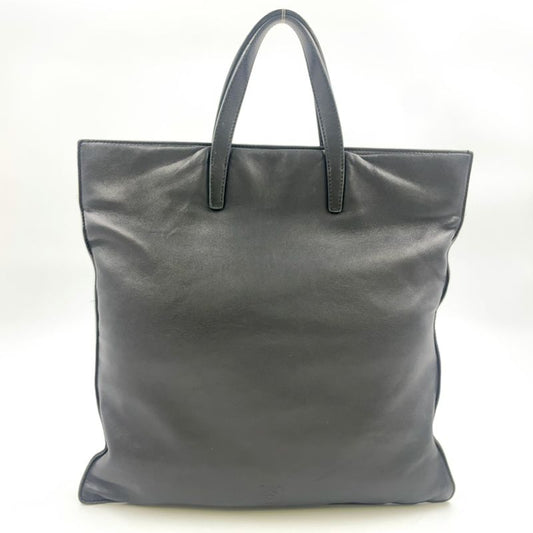 Loewe Anagram Leather Black Tote Bag Silver 050609