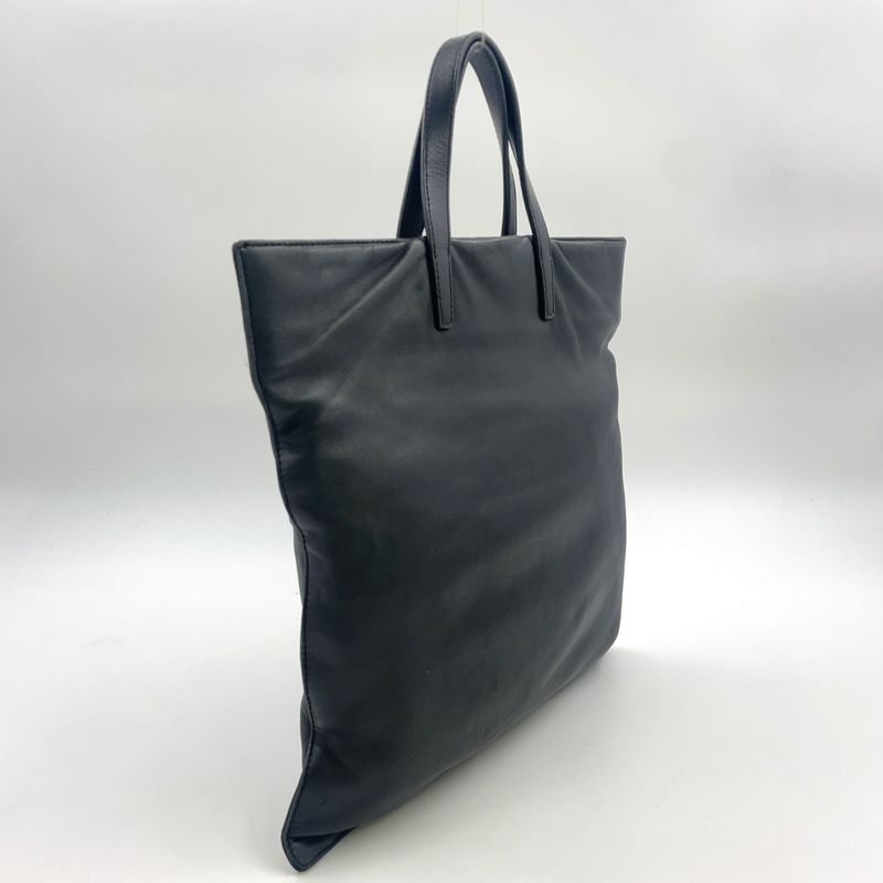 Loewe Anagram Leather Black Tote Bag Silver 050609
