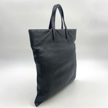Loewe Anagram Leather Black Tote Bag Silver 050609