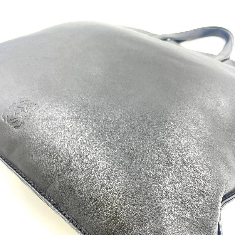 Loewe Anagram Leather Black Tote Bag Silver 050609