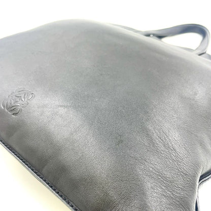 Loewe Anagram Leather Black Tote Bag Silver 050609
