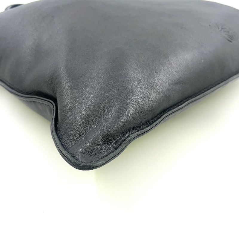 Loewe Anagram Leather Black Tote Bag Silver 050609