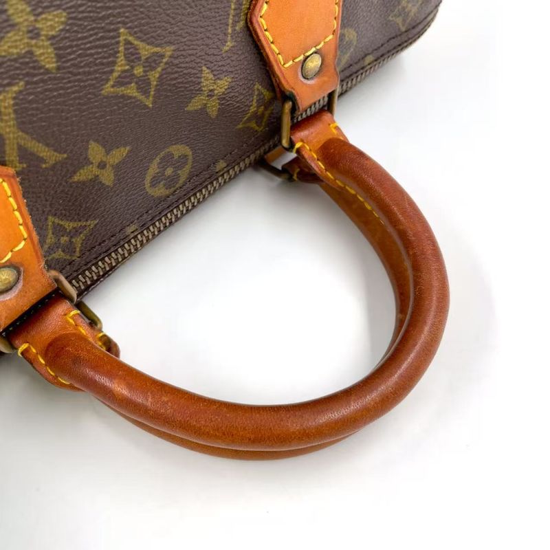 Louis Vuitton Speedy 30 Monogram Serial Unknown Leather ×PVC Brown Handbag Gold