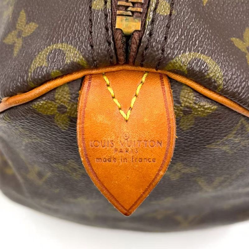 Louis Vuitton Speedy 30 Monogram Serial Unknown Leather ×PVC Brown Handbag Gold