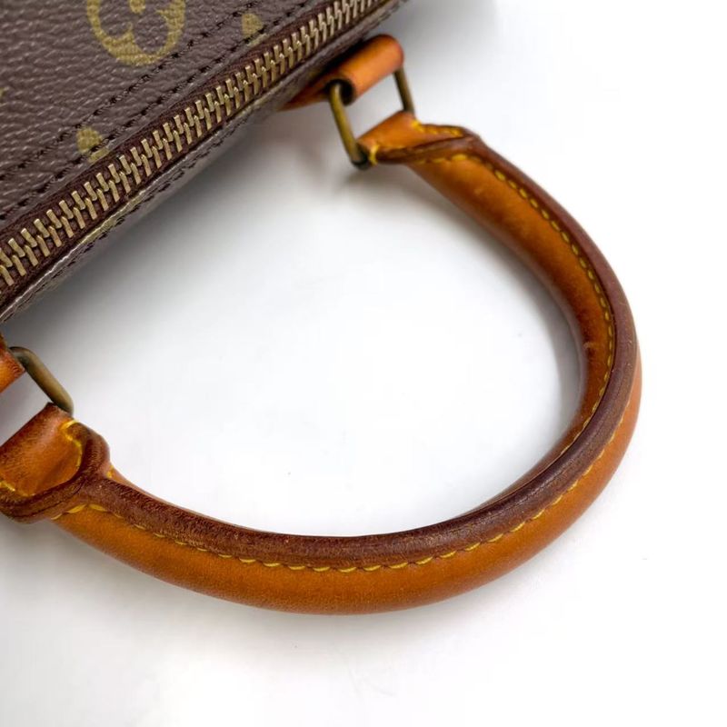 Louis Vuitton Speedy 30 Monogram Serial Unknown Leather ×PVC Brown Handbag Gold