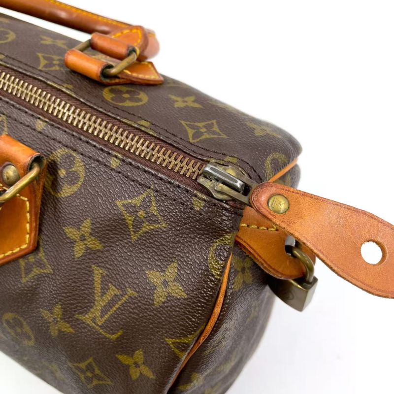 Louis Vuitton Speedy 30 Monogram Serial Unknown Leather ×PVC Brown Handbag Gold