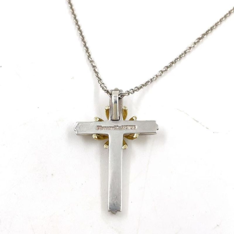 Tiffany & Co Signature Cross Sv925 Silver Necklace Silver