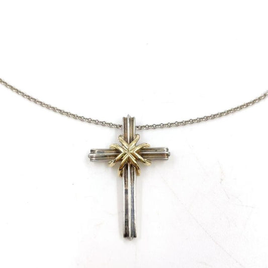 Tiffany & Co Signature Cross Sv925 Silver Necklace Silver
