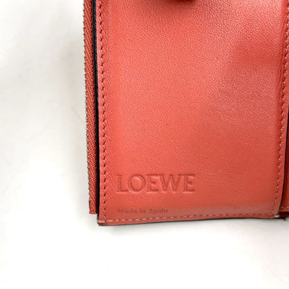 Loewe Vertical Small Trifold Wallet Leather Pink Beige X Brown X Light Gray