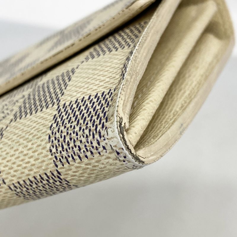 Louis Vuitton Damier Azure Portefeuille Sarah N61735 White Women's