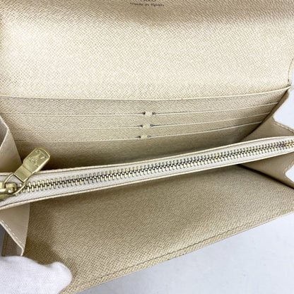 Louis Vuitton Damier Azure Portefeuille Sarah N61735 White Women's