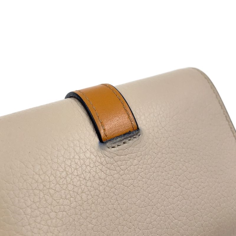 Loewe Vertical Small Trifold Wallet Leather Pink Beige X Brown X Light Gray