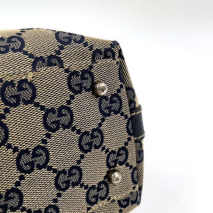 Gucci Sherry Line GG Canvas Leather X Canvas Multicolor Handbag Silver 145759