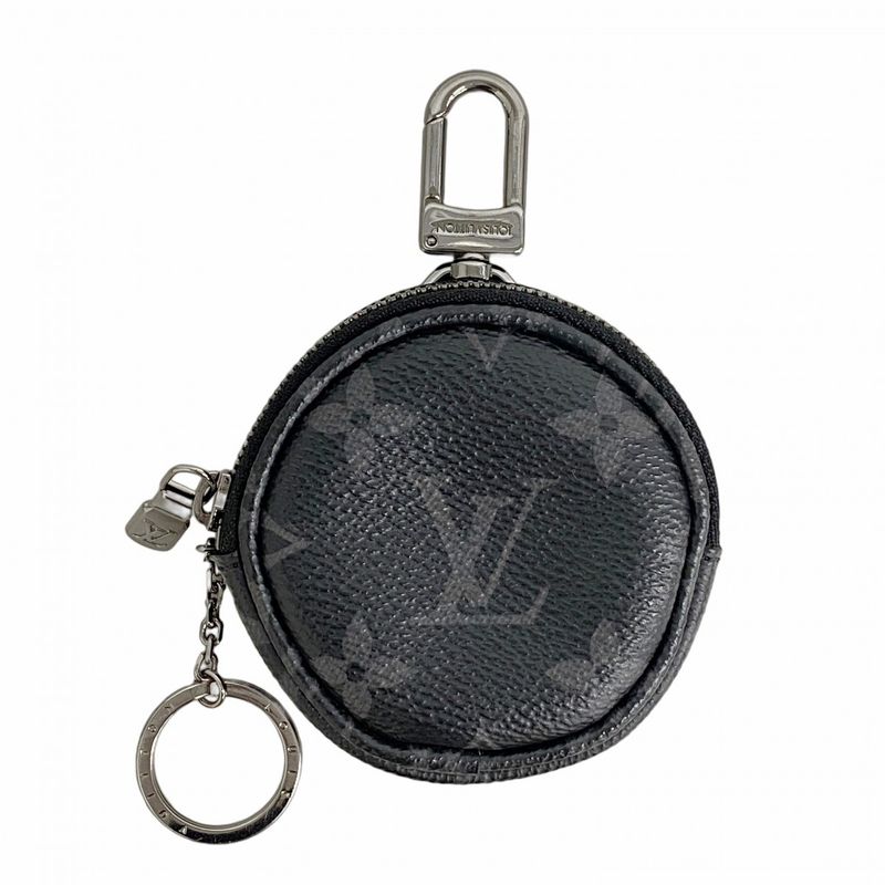 Louis Vuitton Pouch Monogram Eclipse Porte Cles Round M62796 Black Men's