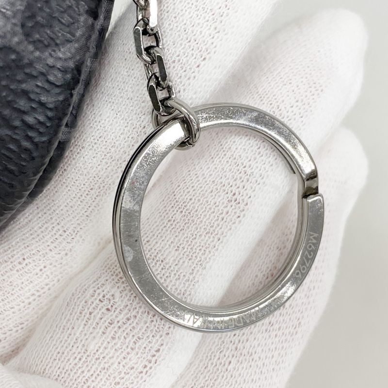 Louis Vuitton Pouch Monogram Eclipse Porte Cles Round M62796 Black Men's