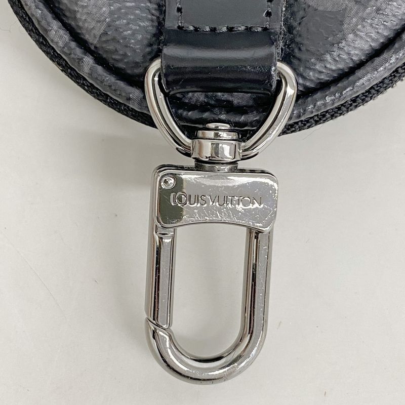 Louis Vuitton Pouch Monogram Eclipse Porte Cles Round M62796 Black Men's