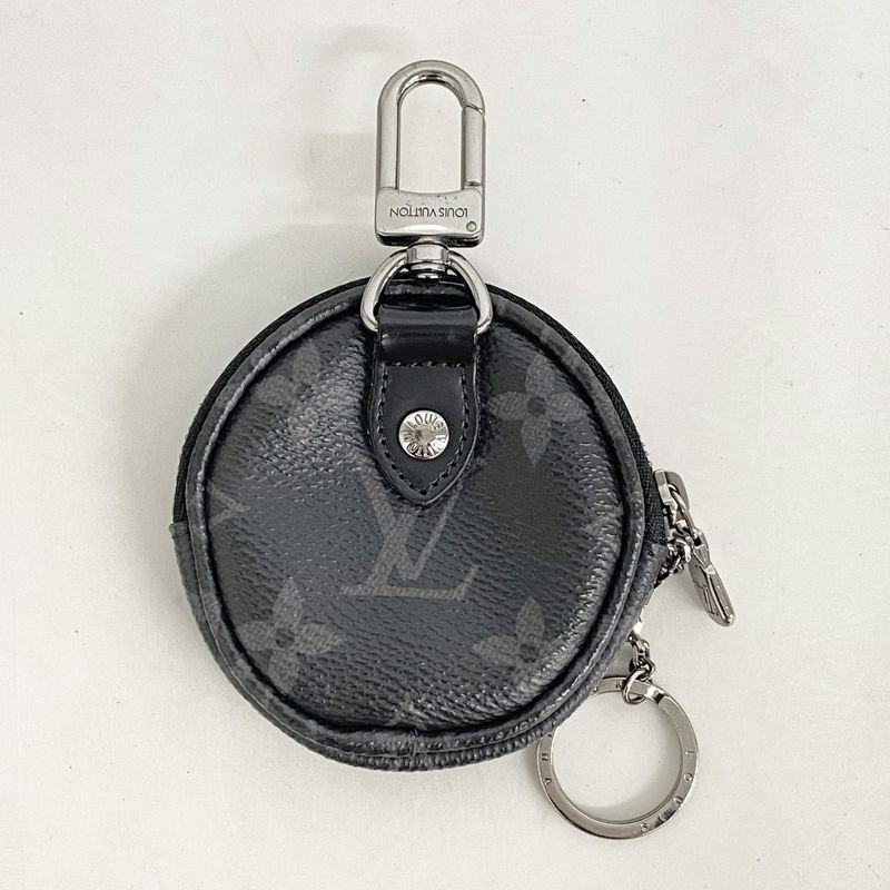 Louis Vuitton Pouch Monogram Eclipse Porte Cles Round M62796 Black Men's