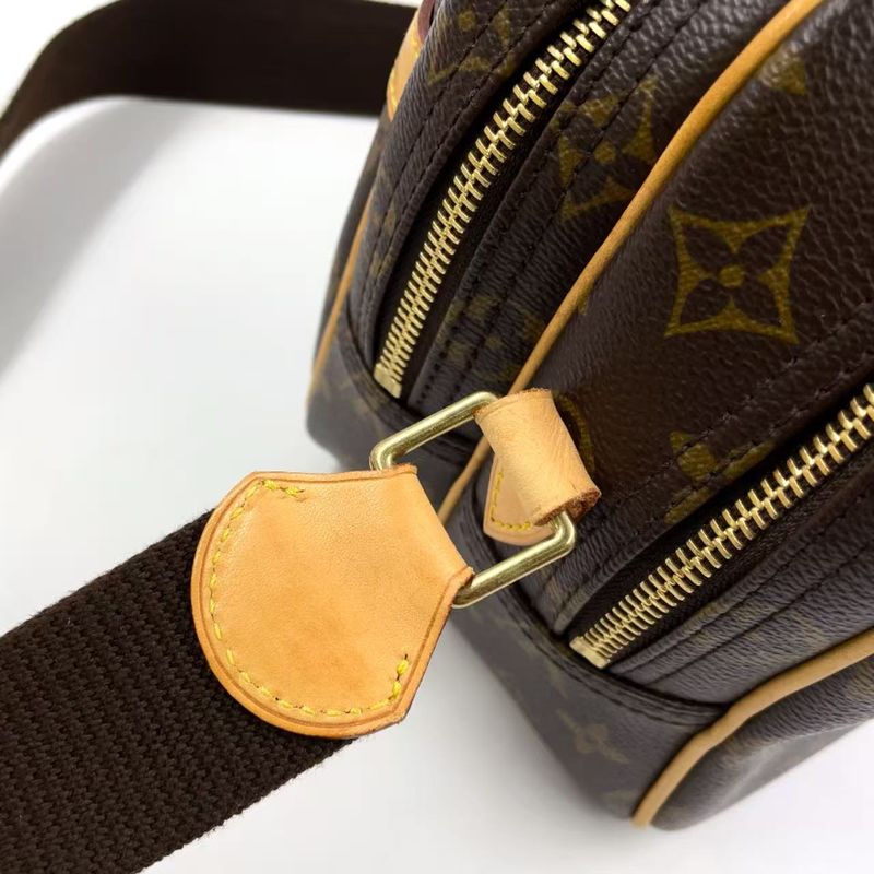 Louis Vuitton Reporter PM Monogram Leather × PVC Brown Shoulder Bag Gold M45254
