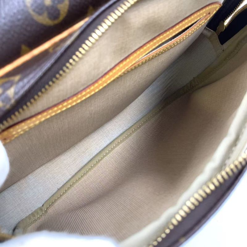 Louis Vuitton Reporter PM Monogram Leather × PVC Brown Shoulder Bag Gold M45254