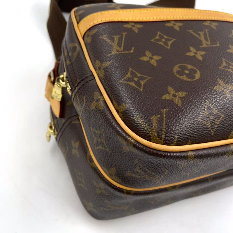 Louis Vuitton Reporter PM Monogram Leather × PVC Brown Shoulder Bag Gold M45254