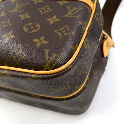 Louis Vuitton Reporter PM Monogram Leather × PVC Brown Shoulder Bag Gold M45254