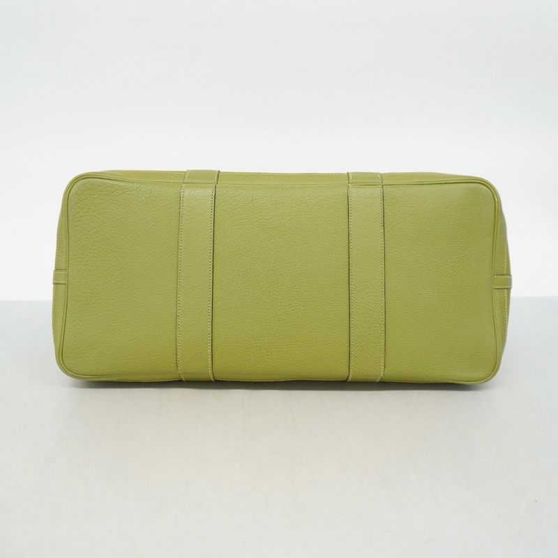 Hermes Tote Bag Garden Party MM Toile Officier Anise Green/cobalt □J Engraved