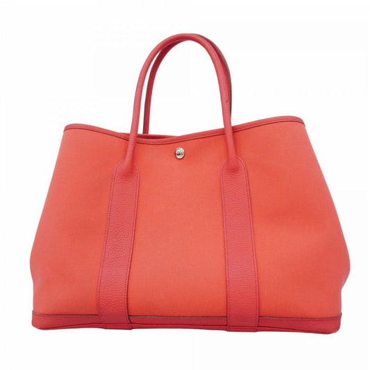 Hermes Tote Garden Party Toile Officier Bougainvillea Silver Hardware □N