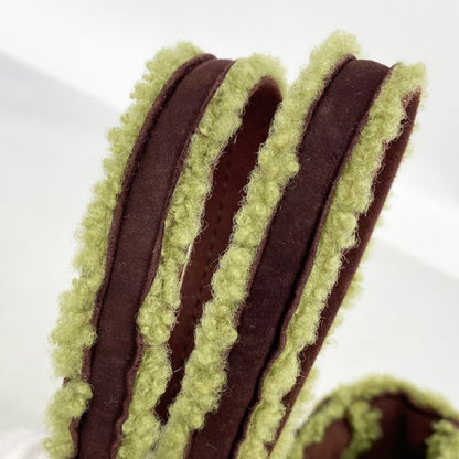 Chanel Handbag Mouton Brown Green Gold Hardware Women