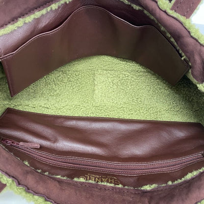 Chanel Handbag Mouton Brown Green Gold Hardware Women