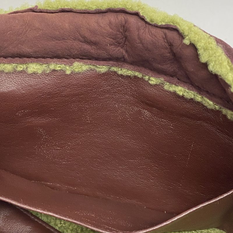 Chanel Handbag Mouton Brown Green Gold Hardware Women