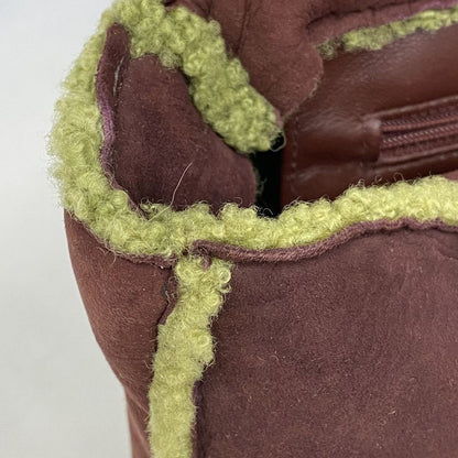 Chanel Handbag Mouton Brown Green Gold Hardware Women