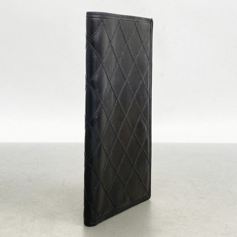 Chanel Long Billfold Bicolore Lambskin Black Men's