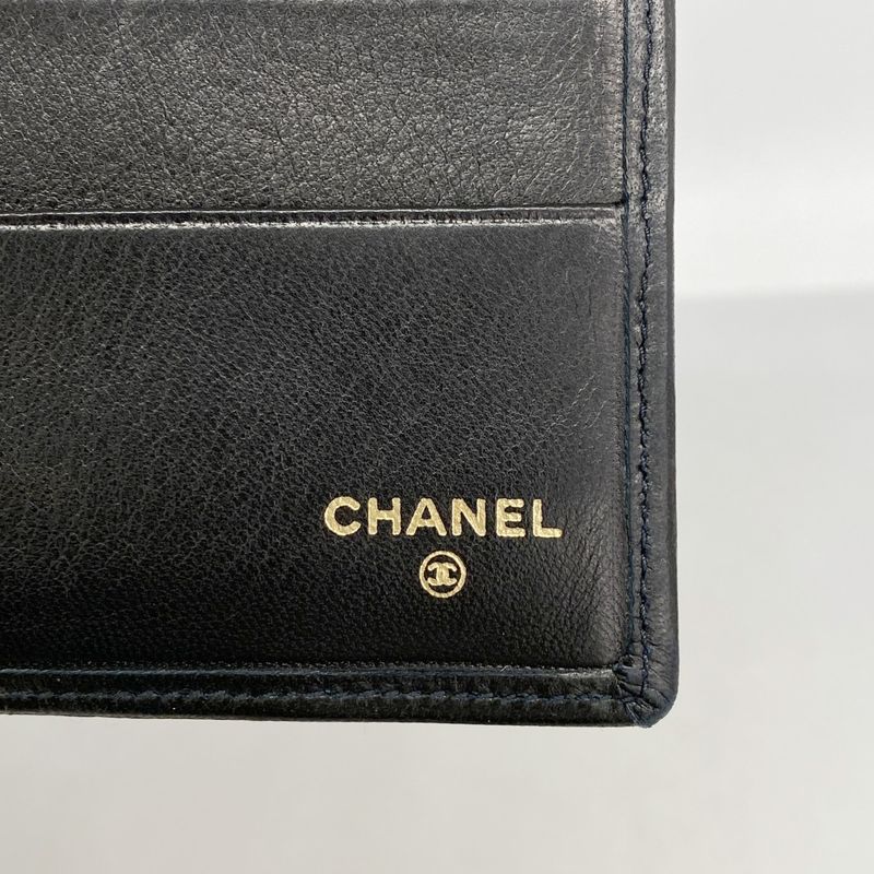 Chanel Long Billfold Bicolore Lambskin Black Men's