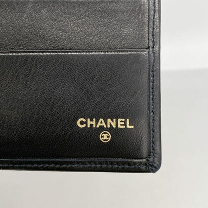 Chanel Long Billfold Bicolore Lambskin Black Men's