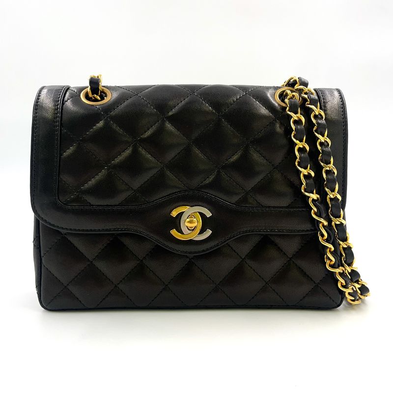 Chanel Paris Limited Edition Matelasse W Flap Serial No 3 Leather Black Chain