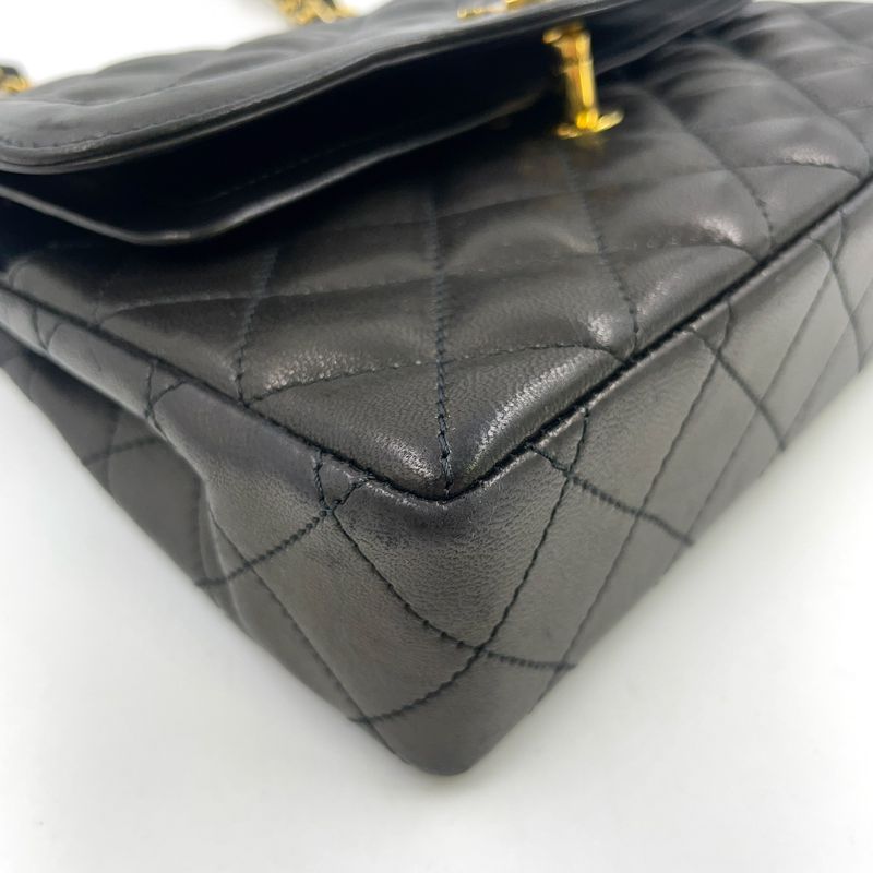 Chanel Paris Limited Edition Matelasse W Flap Serial No 3 Leather Black Chain