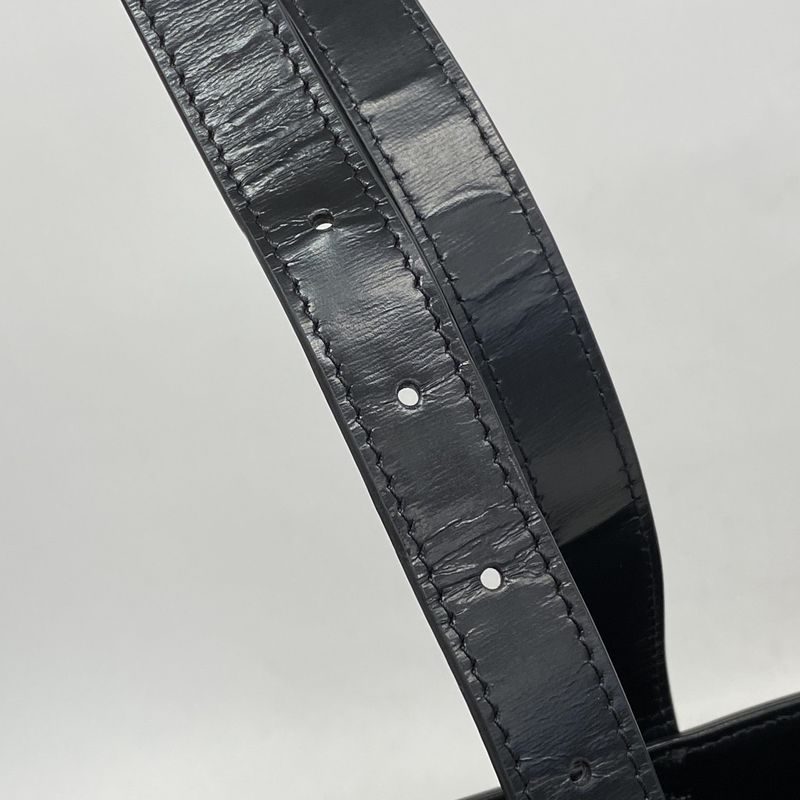 Celine Shoulder Bag Triomphe Leather Black Gold Hardware Women