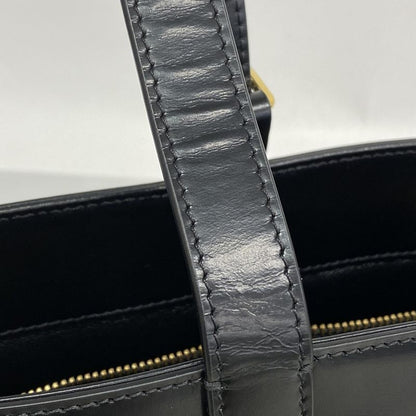 Celine Shoulder Bag Triomphe Leather Black Gold Hardware Women