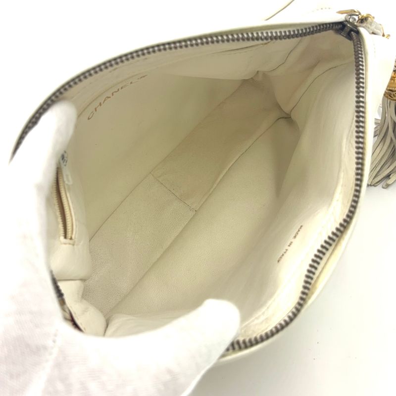 Chanel Matelasse Chain Serial No 0 Lambskin Off-white Shoulder Bag Gold