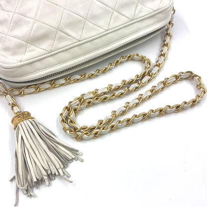 Chanel Matelasse Chain Serial No 0 Lambskin Off-white Shoulder Bag Gold