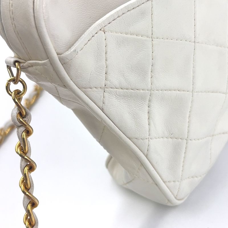 Chanel Matelasse Chain Serial No 0 Lambskin Off-white Shoulder Bag Gold