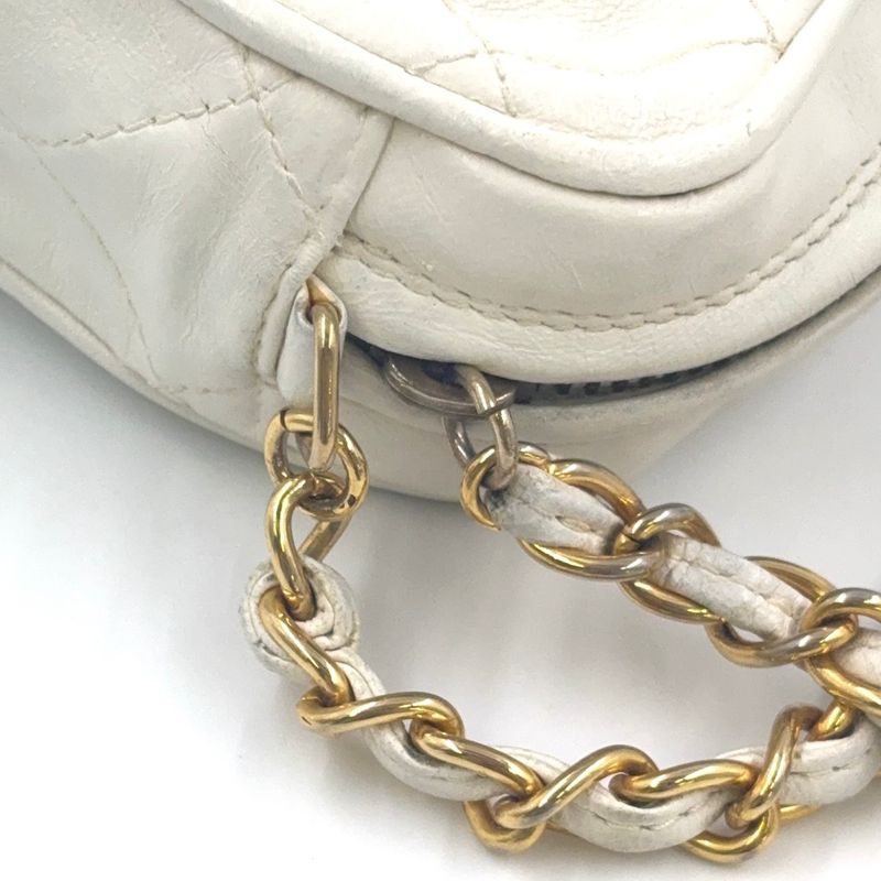 Chanel Matelasse Chain Serial No 0 Lambskin Off-white Shoulder Bag Gold