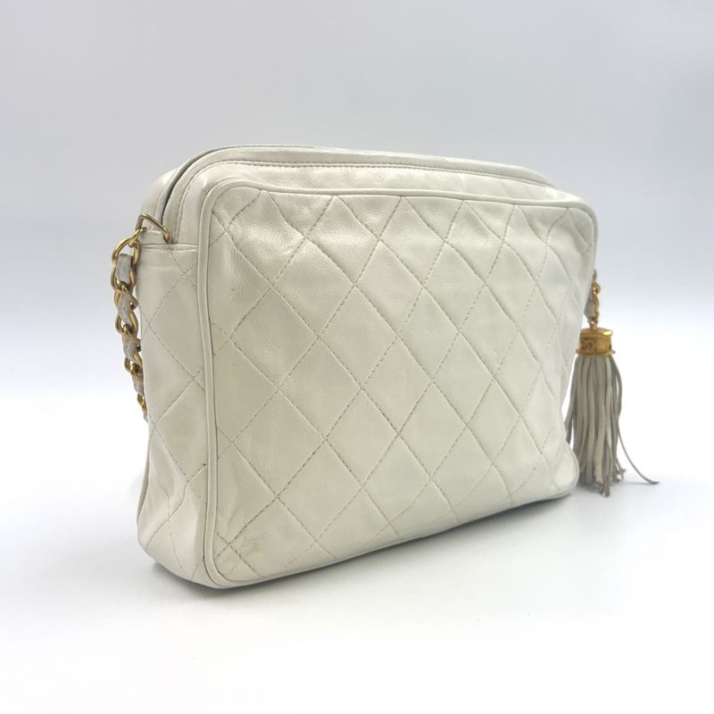 Chanel Matelasse Chain Serial No 0 Lambskin Off-white Shoulder Bag Gold