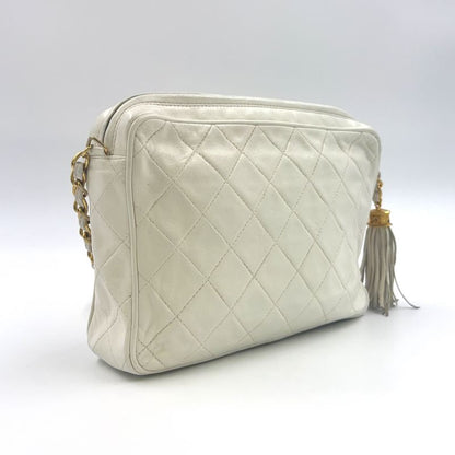Chanel Matelasse Chain Serial No 0 Lambskin Off-white Shoulder Bag Gold
