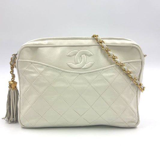 Chanel Matelasse Chain Serial No 0 Lambskin Off-white Shoulder Bag Gold