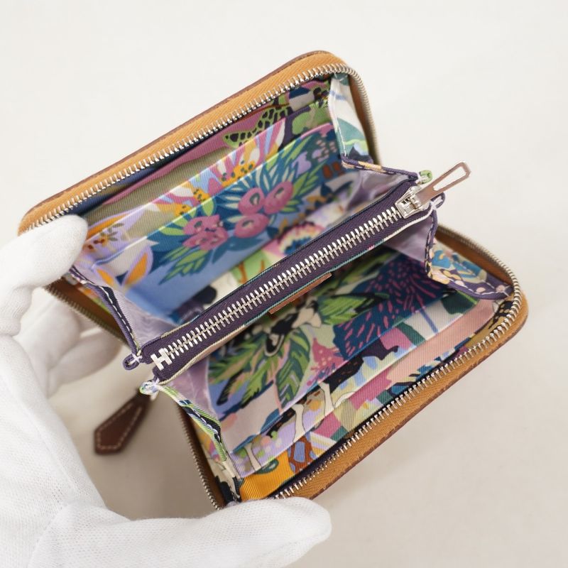 Hermes Coin Case Azap Long Silk Inn Compact Vaux Epson Gold Silver Hardware W